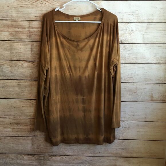 PIKO 1988 TIE DYE BAMBOO TOP IN GOLD - Picture 1 of 6